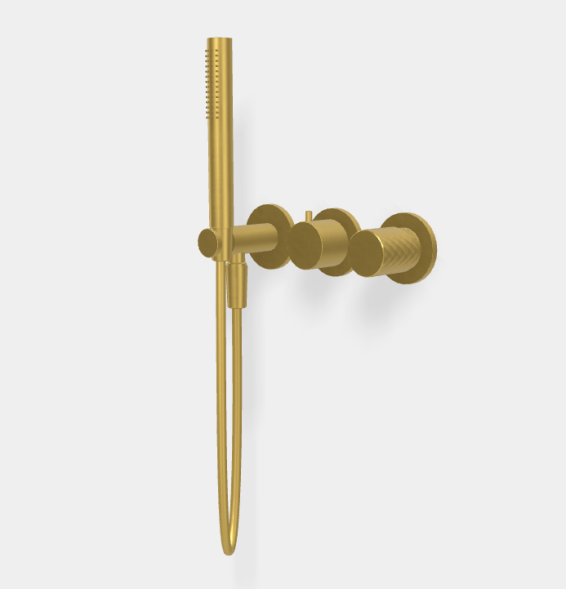 Смеситель для душа, Fima Carlo Frattini, Spillo Tech, X COLLECTION, цвет-брашированное золото F3049TWX8XOS