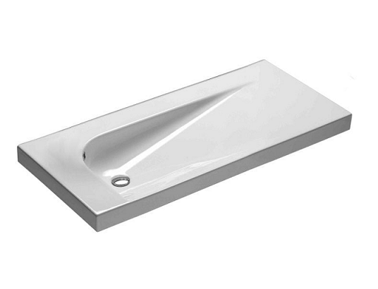 Раковина HATRIA GRANDANGOLO Y0VA01 подвесная или на тумбу без отверстия с переливом цвет белый