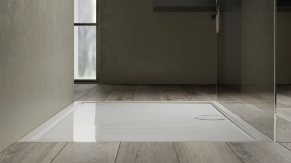 Поддон HATRIA LIF H3 SBY1W101 напольный или встраиваемый в пол 90х70х3 см цвет белый