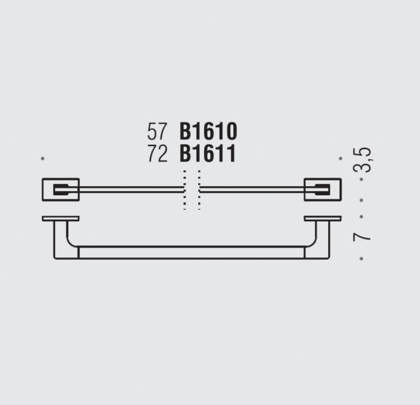 Полотенцедержатель COLOMBO DESIGN LOOK B1611 широкий цвет хром