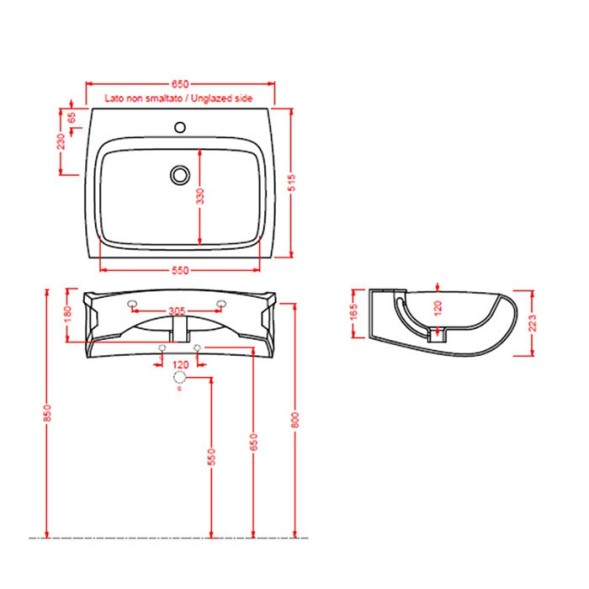Раковина Artceram Hi Line  подвесная с одним отверстием цвет черный HIL004 03 00