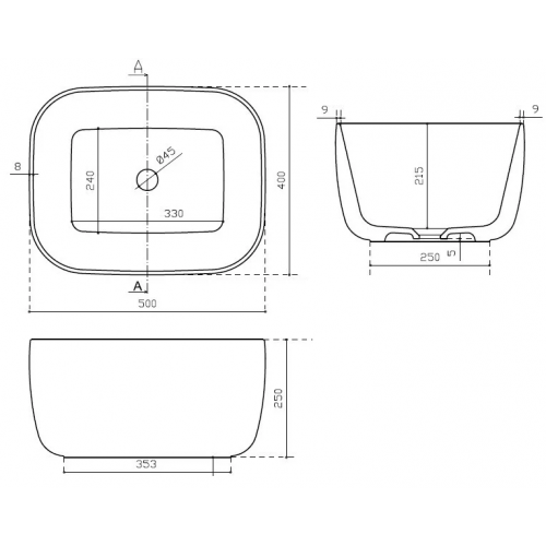 Раковина Galassia LOLA 7500 накладная