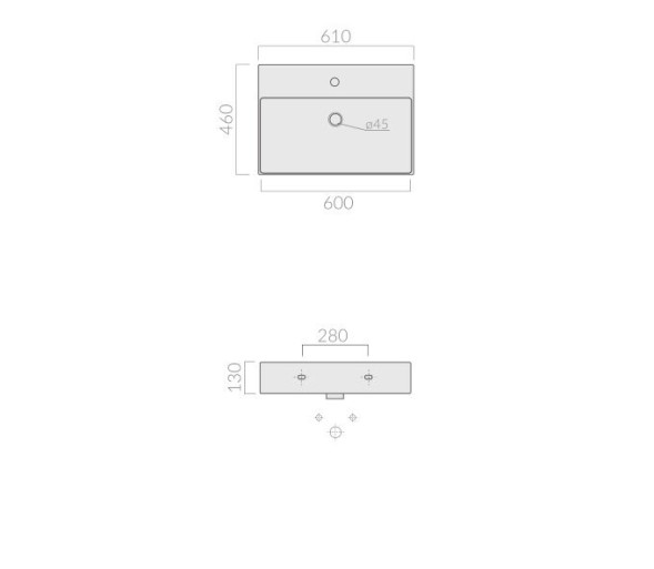 Раковина GALASSIA MEG11 PRO 8974 MT подвесная с одним отверстием с переливом цвет белый матовый