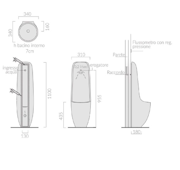 Писсуар GALASSIA ERGO 7116 напольный с крепежом цвет белый глянцевый