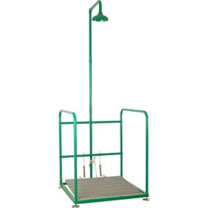 NOFER Аварийная платформа с душем нерж. сталь/полипропилен BOCCHISF SCP800 зеленый