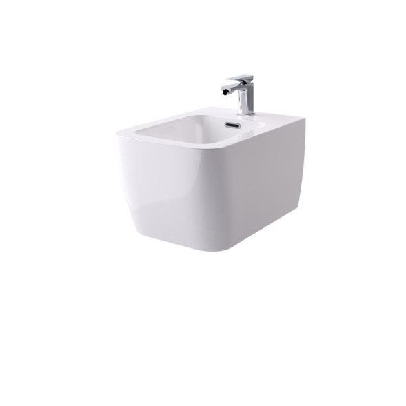 Hidra Kiub, подвесное биде c крепежом, 54x36,5x28h см, цвет белый матовый