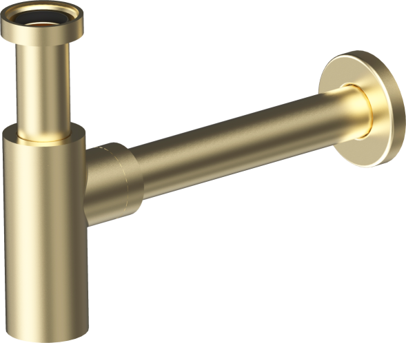 AQG, круглый сифон MINIMALISTA 1”1/4 из латуни, цвет матовое золото (PVD)