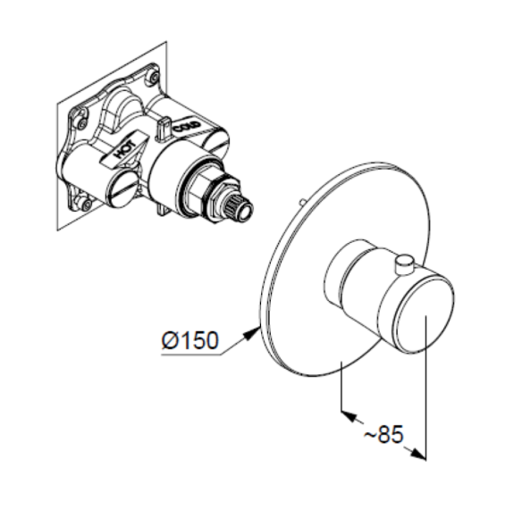 Термостат KLUDI BALANCE 527390575 для ванны и душа центральный встраиваемый
