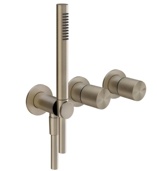 Gessi Смеситель для душа, Habito Unito, на 2 потребителя, цвет Никель матовый 70038#149