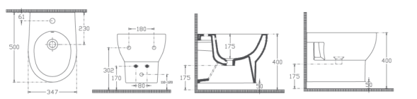 Биде подвесное ISVEA Absolute 10AB41001 компакт, без д/к цвет белый 10AB41001