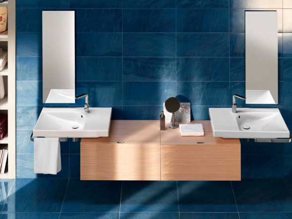 Раковина HATRIA GRANDANGOLO Y0XK01 подвесная или на тумбу без отверстия с переливом цвет белый