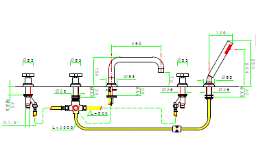 Nicolazzi Смеситель для ванны и душа Mac Kinley 05 2224 OS 29 цвет латунь брашированная