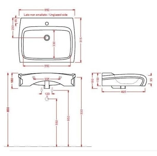 Раковина Artceram Hi Line подвесная/накладная с одним отверстием цвет белый HIL002 01 00