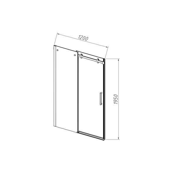 Vincea Душевая дверь Комо-Н (Como-N) VDS-4CN120CLB, 1200, черный, стекло прозрачное