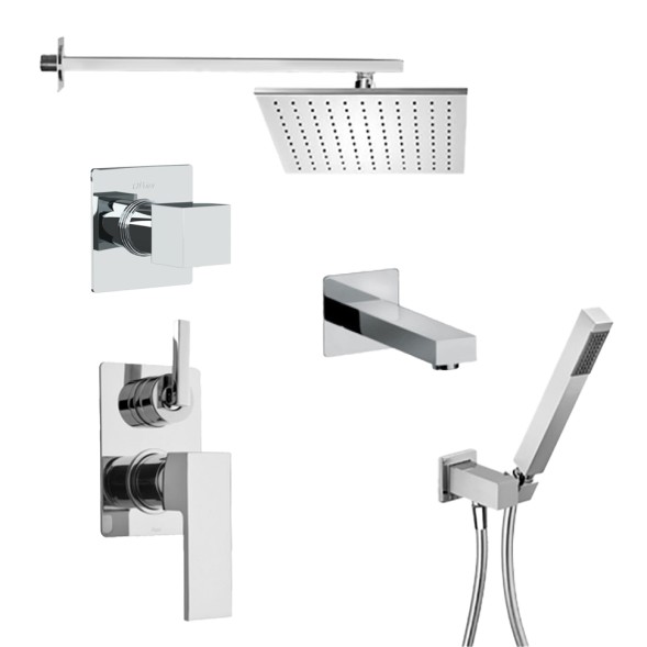 Paini 21CRSET36911SHBATH Комплект для ванны/душа Грация на 3 потребителя, встраиваемый, хром