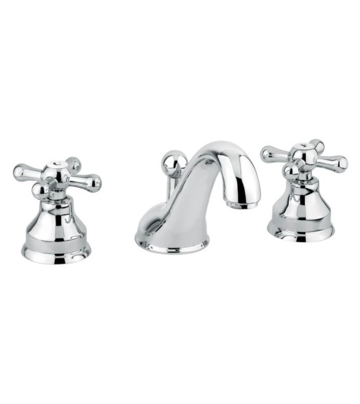 Emmevi Deco Classic, двухвентильный смеситель для раковины (излив 13 см), на 3 отверстия, с донным клапаном, цвет бронза 12033/BR
