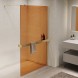 Vincea Душевая перегородка Волк-Ин (Walk-In) VSW-1HR900GSG, 900*2000, брашированное золото, стекло янтарь