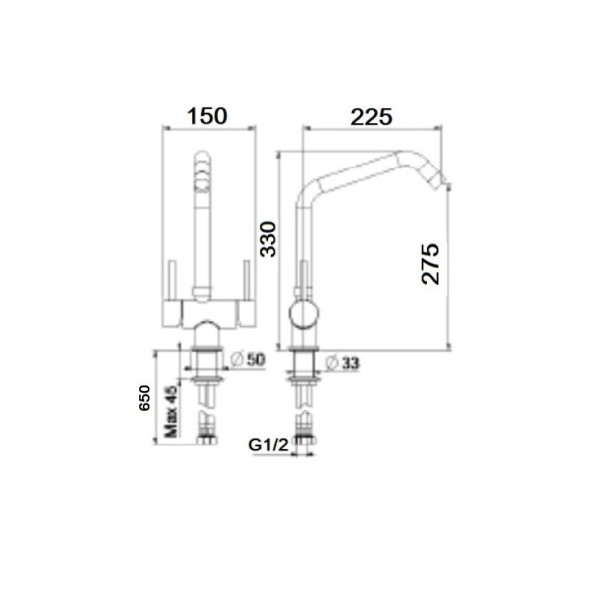 Смеситель для кухни Webert Ibiza IB920802015, хром