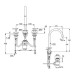 Смеситель KLUDI NOVA FONTE D?co 201430539 для раковины на три отверстия двухвентильный