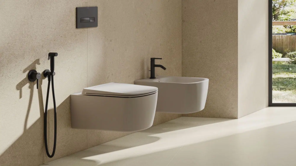 Унитаз KLUDI RESA S 27WCSETO2 подвесной безободковый с сиденьем крышкой с плавным опусканием