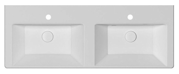 Раковина ISVEA SistemaV двойная накладная ШГВ 1200*455*100 отверстия для смесителя 2 цвет белый СНЯТО 1053120