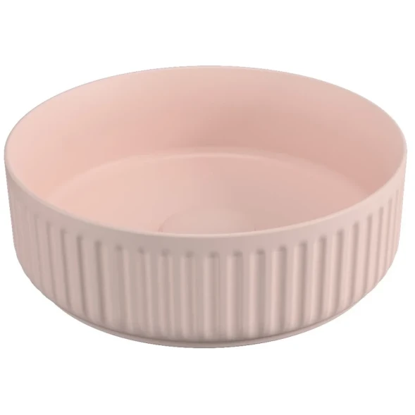 Раковина накладная ISVEA Infinity Ion круглая 36см, без отв. под смеситель цвет лососевый матовый 10NF66036-2S