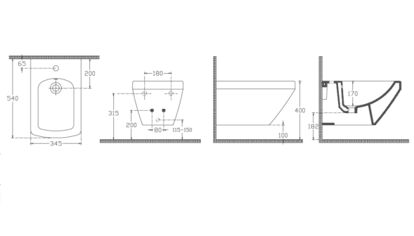 Биде подвесное ISVEA PRISSIMO цвет белый глянцевый 10PO41001
