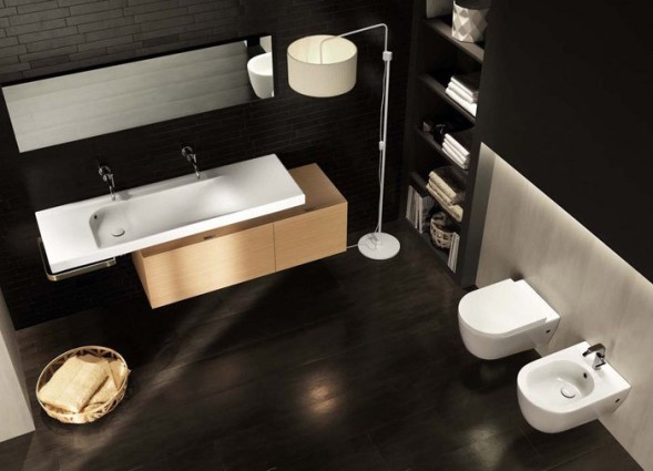 Раковина HATRIA GRANDANGOLO Y0XS01 подвесная или на тумбу без отверстия с переливом цвет белый