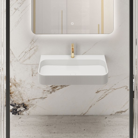 Vincea Раковина Солид Серфейс (Solid Surface)  VWB-6SG75MW, 750*460*120, подвесная, цвет белый матовый