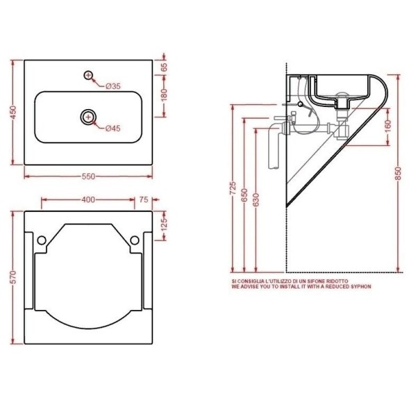 Раковина Artceram La Fontana подвесная  с одним отверстием цвет белый LFL0020100