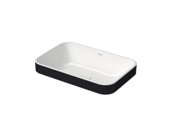 Duravit Раковина, Happy D.2 Plus, шгв 600*400*165, отверстия для смесителя-отсутствуют, цвет белый/антрацит матовый 2359606100