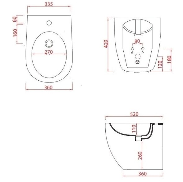 Биде Artceram File 2.0 напольное с одним отверстием  цвет белый FLB002 01 30