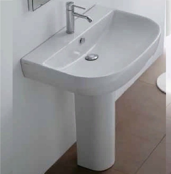 Раковина GALASSIA M2 5206 подвесная с тремя отверстиями с переливом цвет белый глянцевый