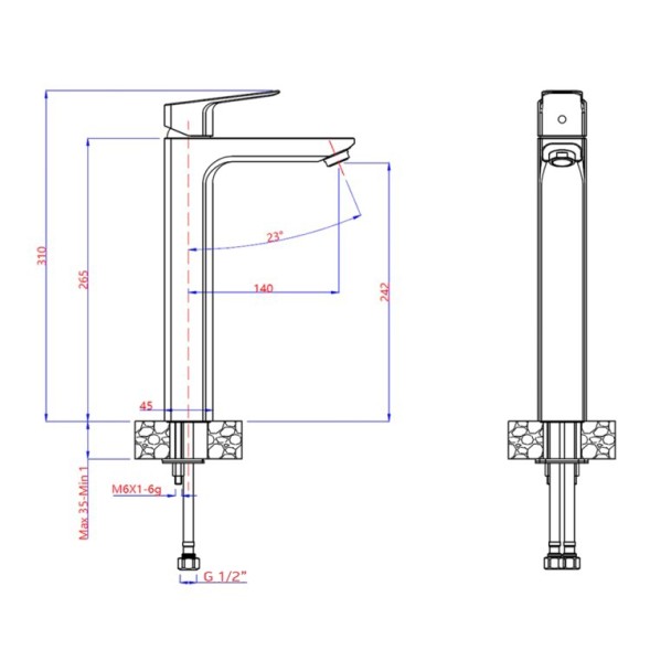 Paini P4CR205LL Смеситель для раковины Вива Стайл высокий, хром