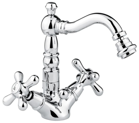 Emmevi Deco Old, смеситель с донным клапаном для биде, цвет белый-хром 12614/BC