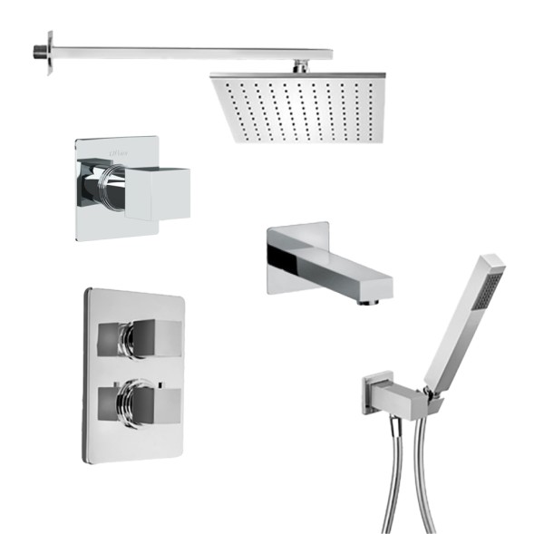 Paini 21CRSET36911THSHBATH Комплект ванны/душа Грация на 3 потребителя, с термостатом, встраиваемый, хром