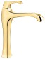 Emmevi Ares, высокий однорычажный смеситель для раковины (излив 21,6 см), с донным клапаном click-clack, цвет античное золото 76006/OA