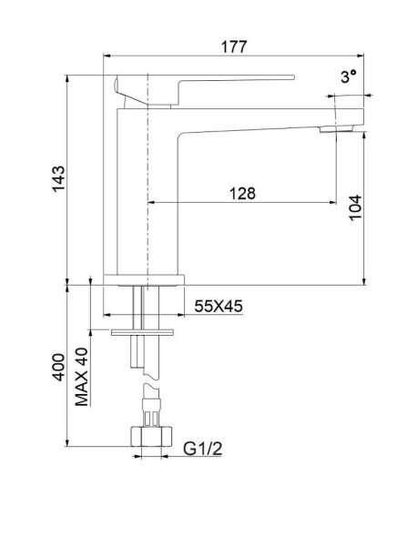 Смеситель для раковины Webert Pegaso PE830102560SSE. черный