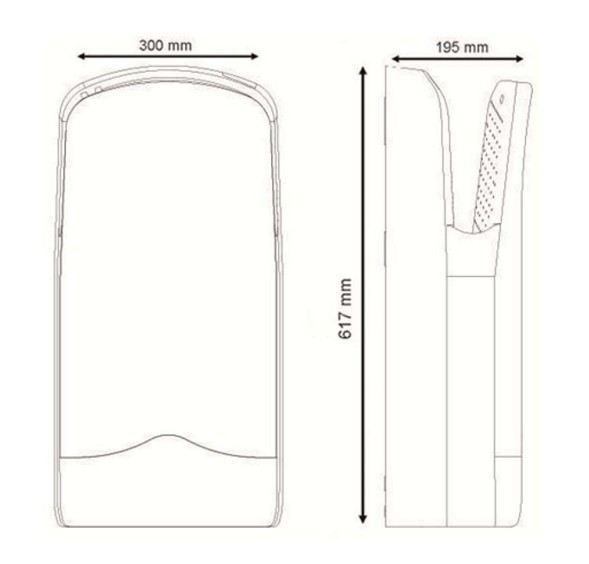 NOFER Сушилка погружная 1760 W ABS V-JET  TRIBLADE 01305.AS серебристый серый