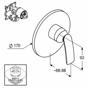 Смеситель KLUDI BALANCE 526558775 для душа встраиваемый внешняя часть