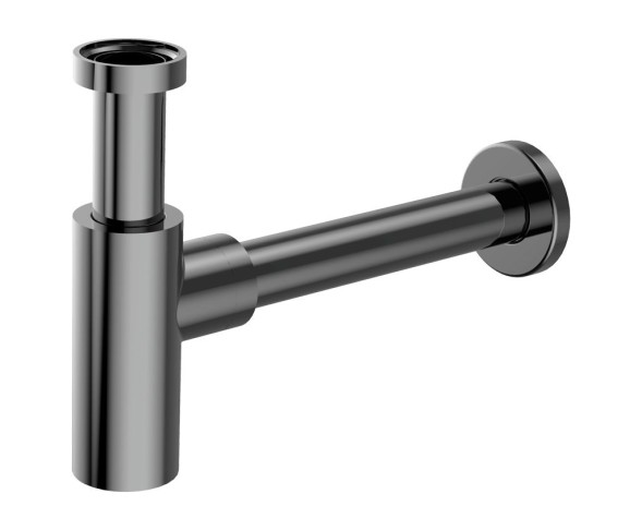 AQG, круглый сифон MINIMALISTA 1”1/4 из латуни, цвет оружейная сталь (PVD)