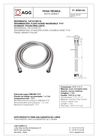 AQG Tube, однорычажный смеситель для ванны (излив 16,3 см), c набором для душа SET-I, цвет хром