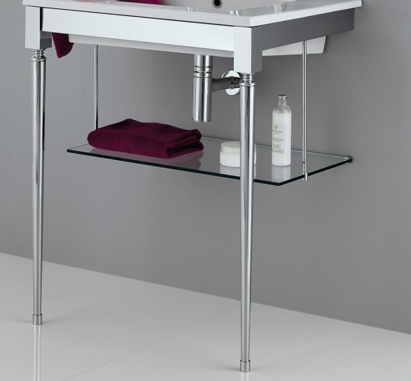 Stil Haus Prisma, консоль со стеклянной полкой, цвет хром