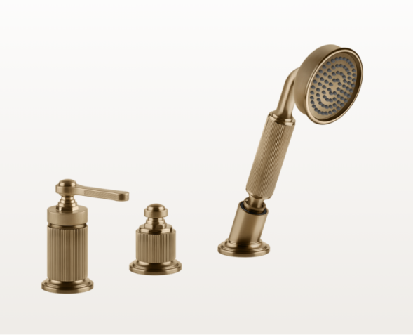 Gessi Смеситель для ванны и душа, VENTI20, на борт ванны, цвет брашированная теплая бронза