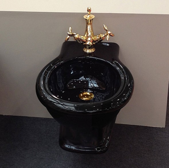 Биде SIMAS LANTE подвесное с одним отверстием цвет черный LA19.NE