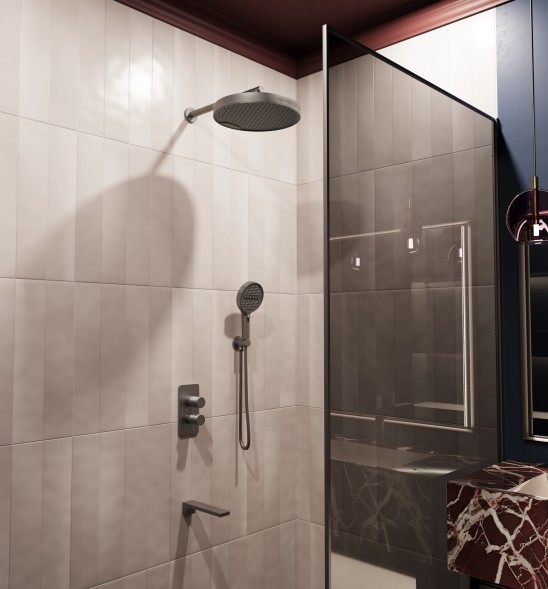 Vincea Душевой комплект Домус (Domus) VSFW-5DM1GM встраиваемый, 3 режима, вороненая сталь