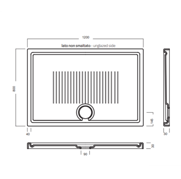 Поддон HATRIA LIF H3 SBY1ZX01 напольный или встраиваемый в пол 120x80x3 см цвет белый