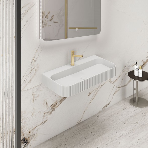 Vincea Раковина Солид Серфейс (Solid Surface)  VWB-6SG90MW, 900*460*120, подвесная, цвет белый матовый