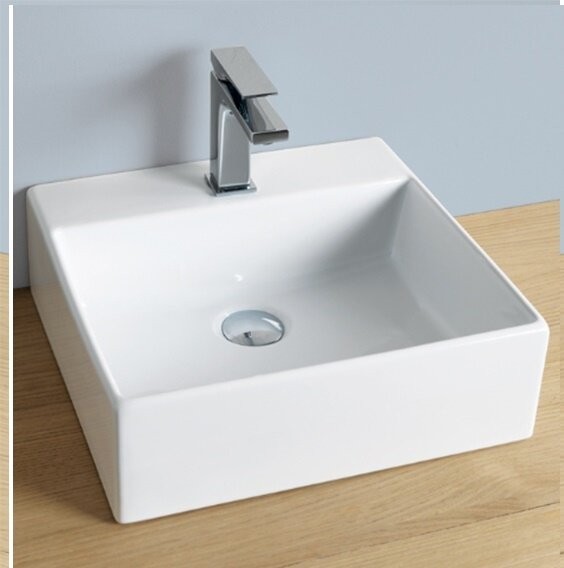 Раковина Artceram Quadro подвесная/накладная 40x38 цвет белый QUL005 01 00