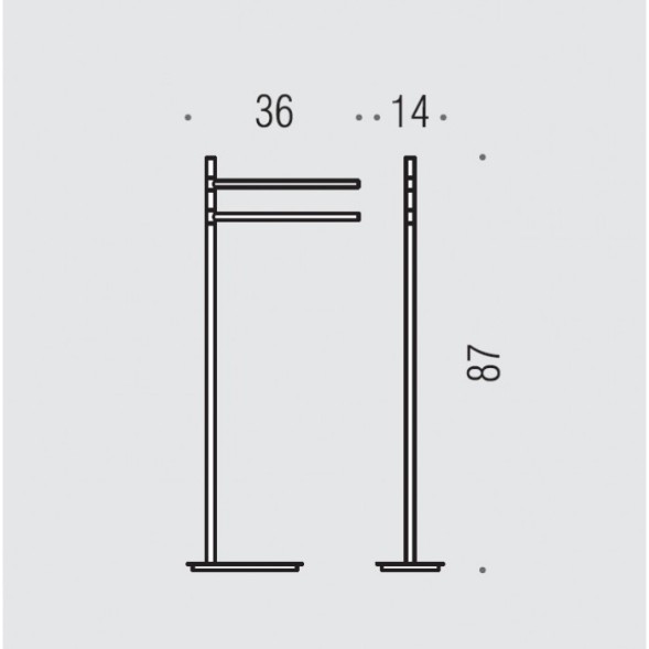Стойка COLOMBO DESIGN SQUARE B9901.NM напольная с полотенцедержателем цвет черный матовый